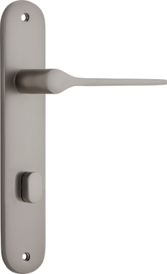 Como Lever - Oval Backplate Satin Nickel