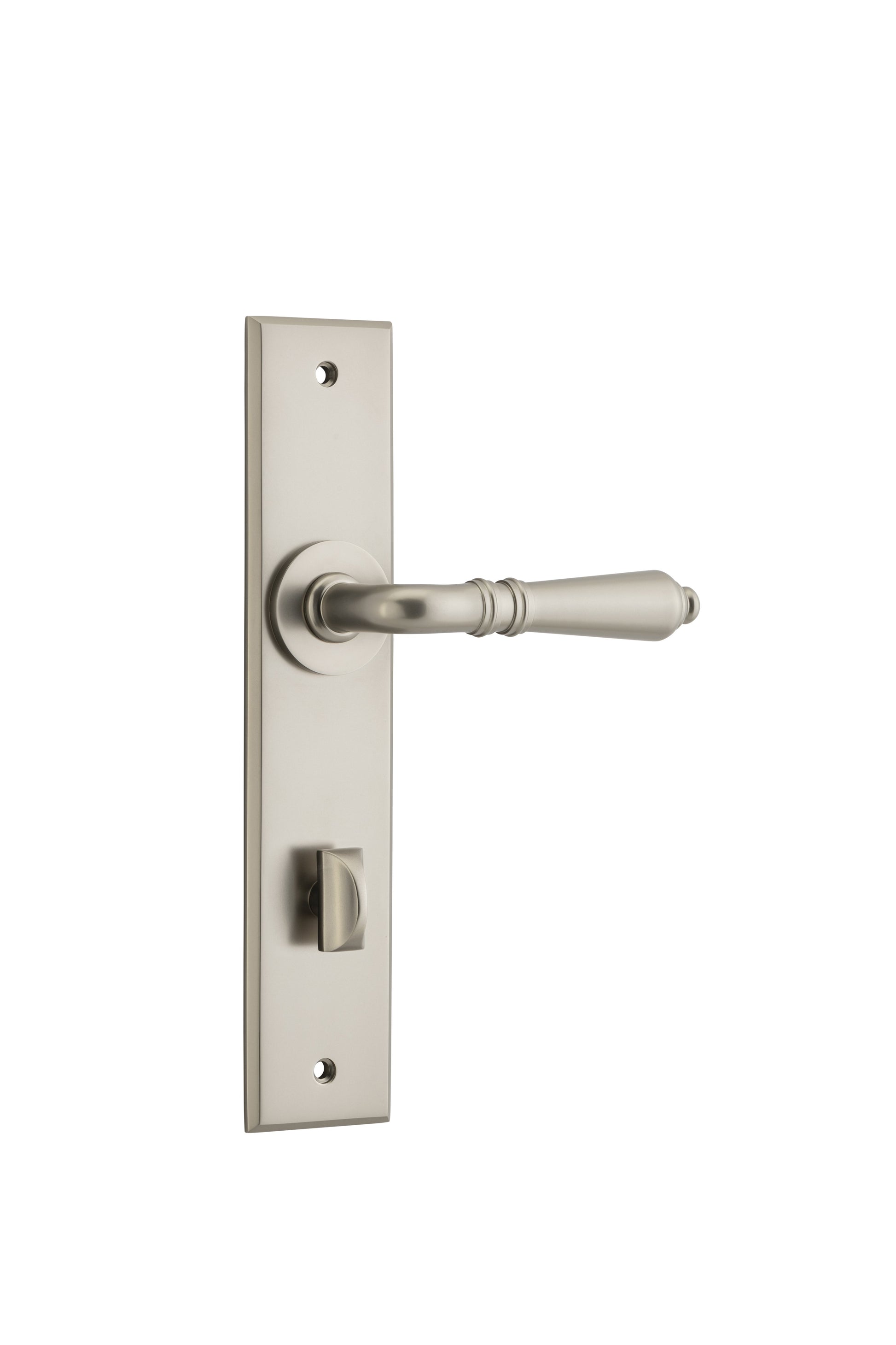 Sarlat Lever - Chamfered Backplate Satin Nickel