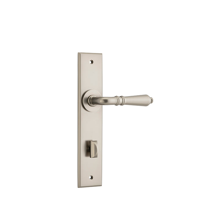 Sarlat Lever - Chamfered Backplate Satin Nickel