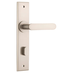 Bronte Lever - Chamfered Backplate Satin Nickel / Brass