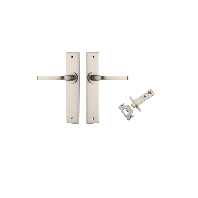 Annecy Lever - Chamfered Backplate Passage Kit Satin Nickel / Solid Brass