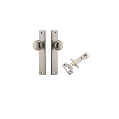 Cambridge Knob - Rectangular Backplate Passage Kit Satin Nickel / Solid Brass