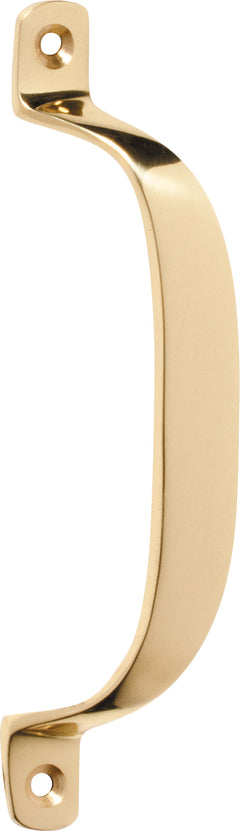 Offset Pull Handle Polished Brass / H130xP23mm