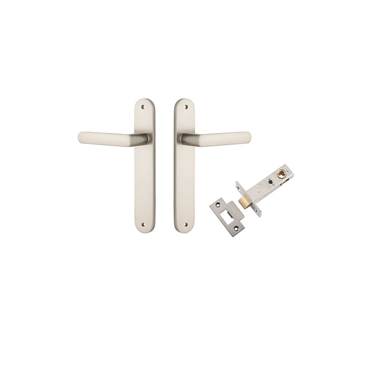 Osaka Lever - Oval Backplate Passage Kit Satin Nickel / Solid Brass