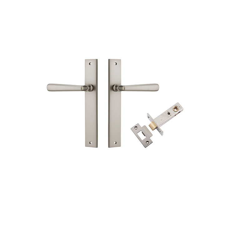 Copenhagen Lever - Rectangular Backplate Passage Kit Satin Nickel / Solid Brass