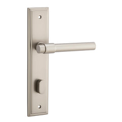Helsinki Lever - Stepped Backplate Satin Nickel / Solid Brass
