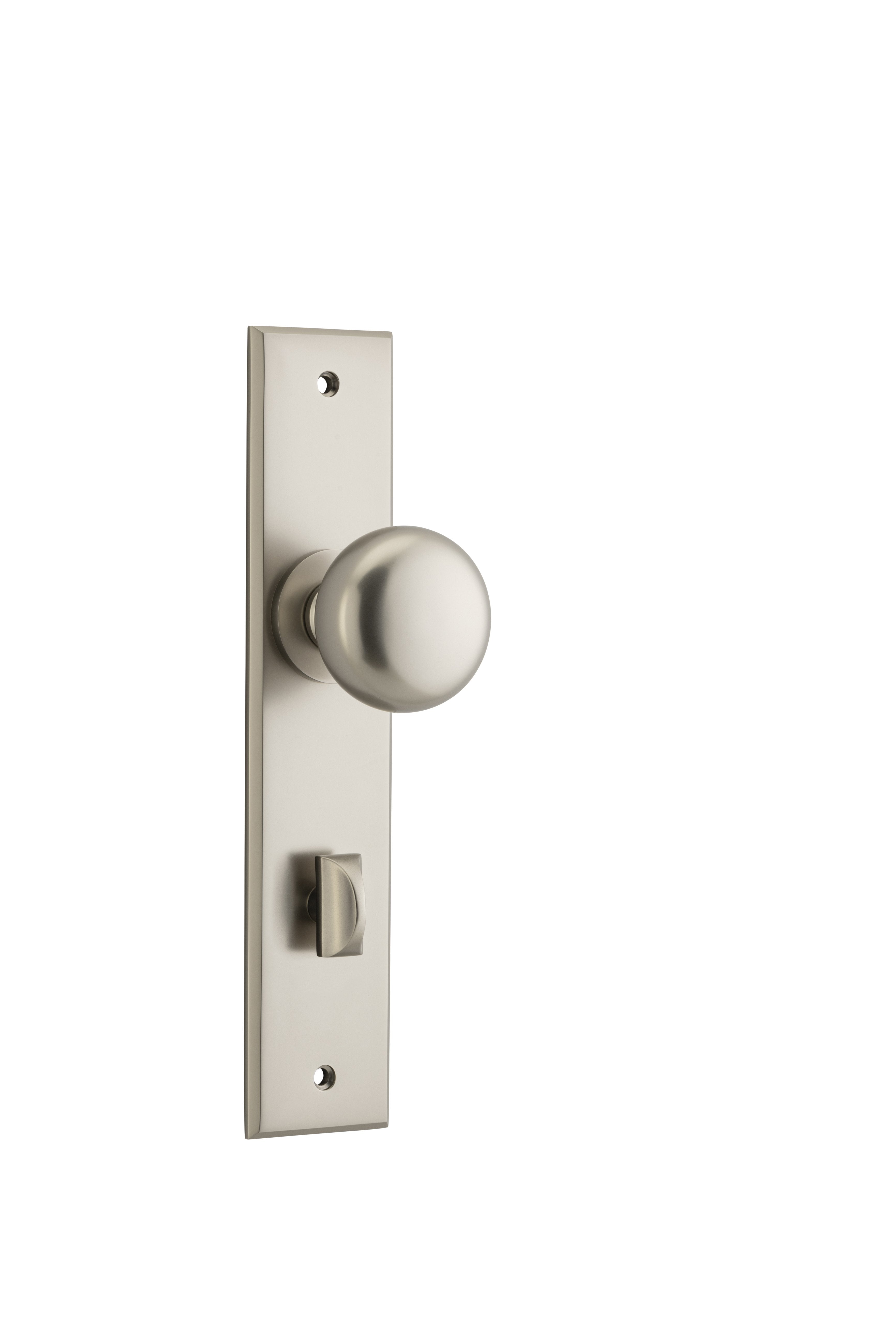 Cambridge Knob - Chamfered Backplate Satin Nickel / Brass