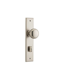 Cambridge Knob - Chamfered Backplate Satin Nickel / Brass