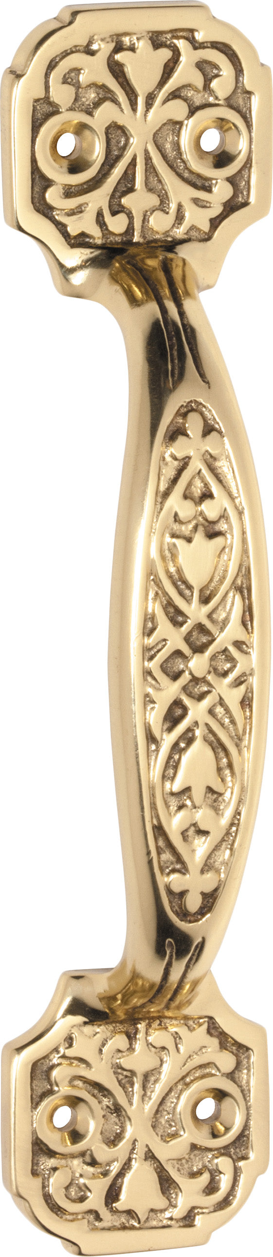 Ornate Pull Handle - H170xW38xP32mm Polished Brass