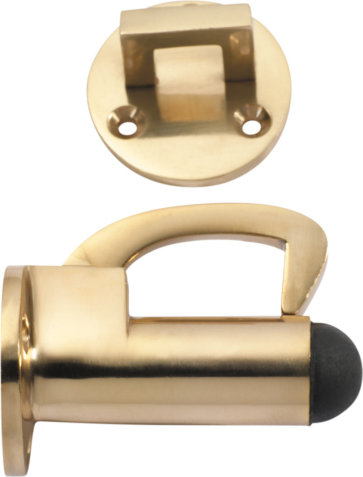 Hook Door Stop Polished Brass