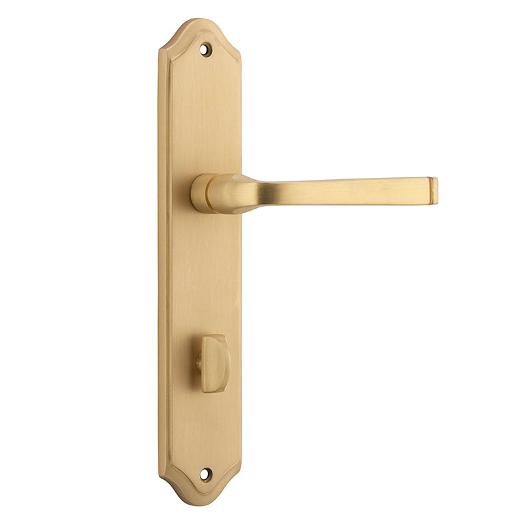 Annecy Lever - Shouldered Backplate Satin Brass / Solid Brass