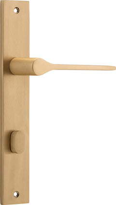 Como Lever - Rectangular Backplate Satin Brass