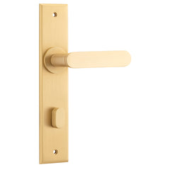 Bronte Lever - Chamfered Backplate Satin Brass / Brass