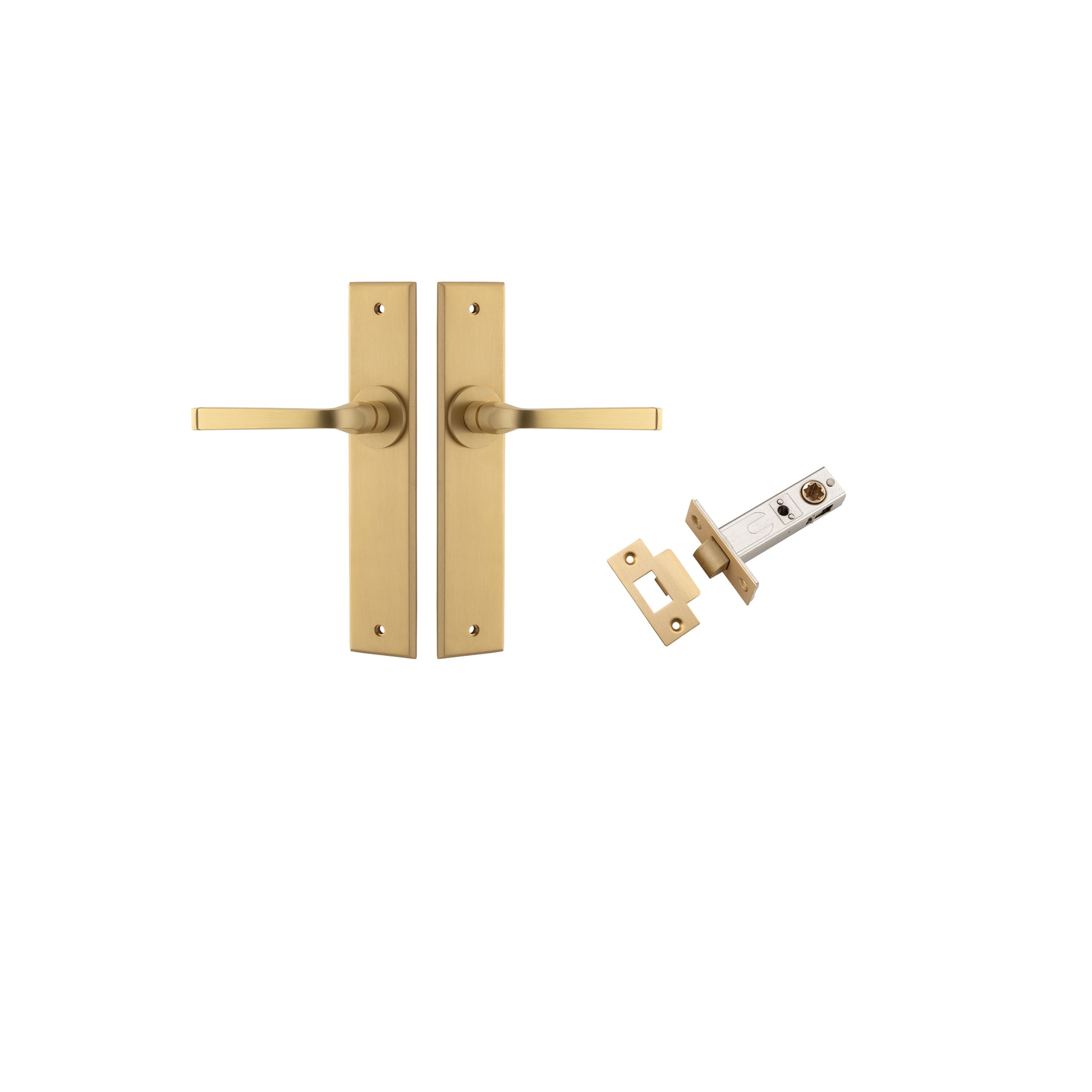 Annecy Lever - Chamfered Backplate Passage Kit Satin Brass / Solid Brass