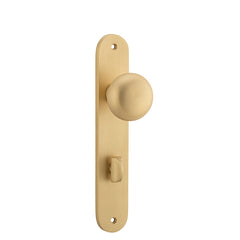 Cambridge Knob - Oval Backplate Satin Brass / Solid Brass