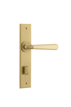 Copenhagen Lever - Chamfered Backplate Satin Brass / Solid Brass