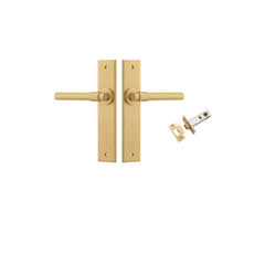 Helsinki Lever - Chamfered Backplate Passage Kit Satin Brass / Solid Brass