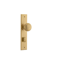 Cambridge Knob - Chamfered Backplate Satin Brass / Brass