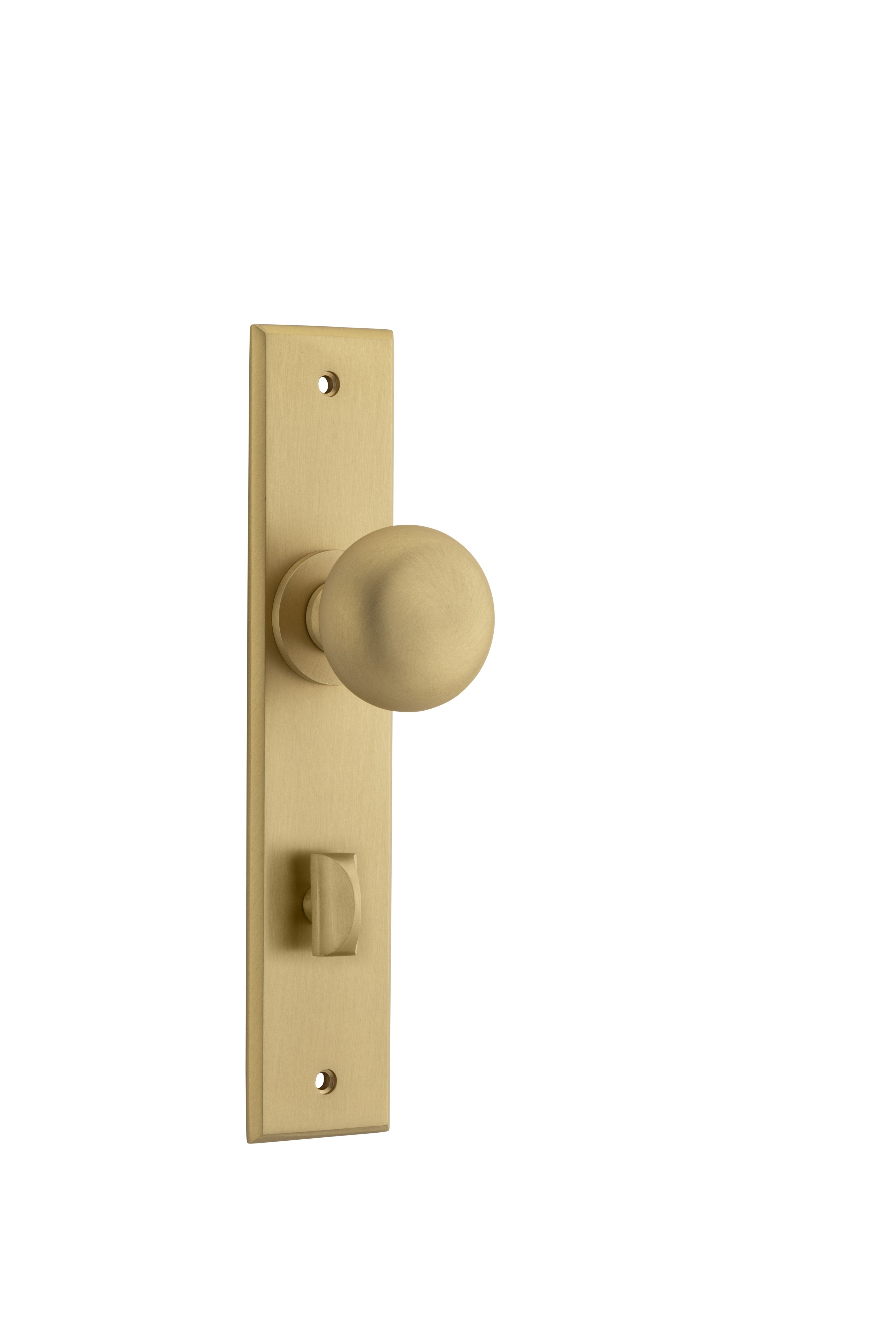 Cambridge Knob - Chamfered Backplate Satin Brass / Brass