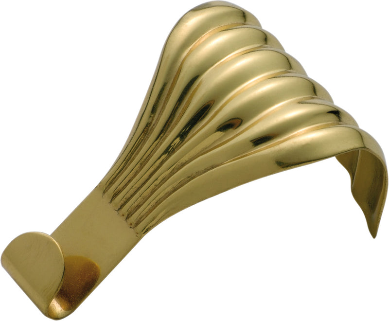 Fluted Picture Rail Hooks Polished Brass