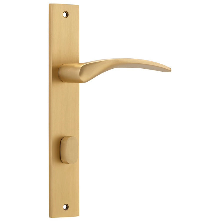 Oxford Lever - Rectangular Backplate Satin Brass / Solid Brass