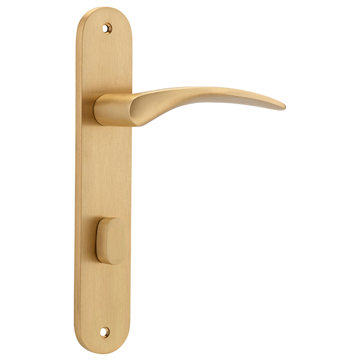 Oxford Lever - Oval Backplate Satin Brass / Solid Brass