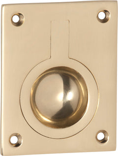 Ring Flush Pull Polished Brass