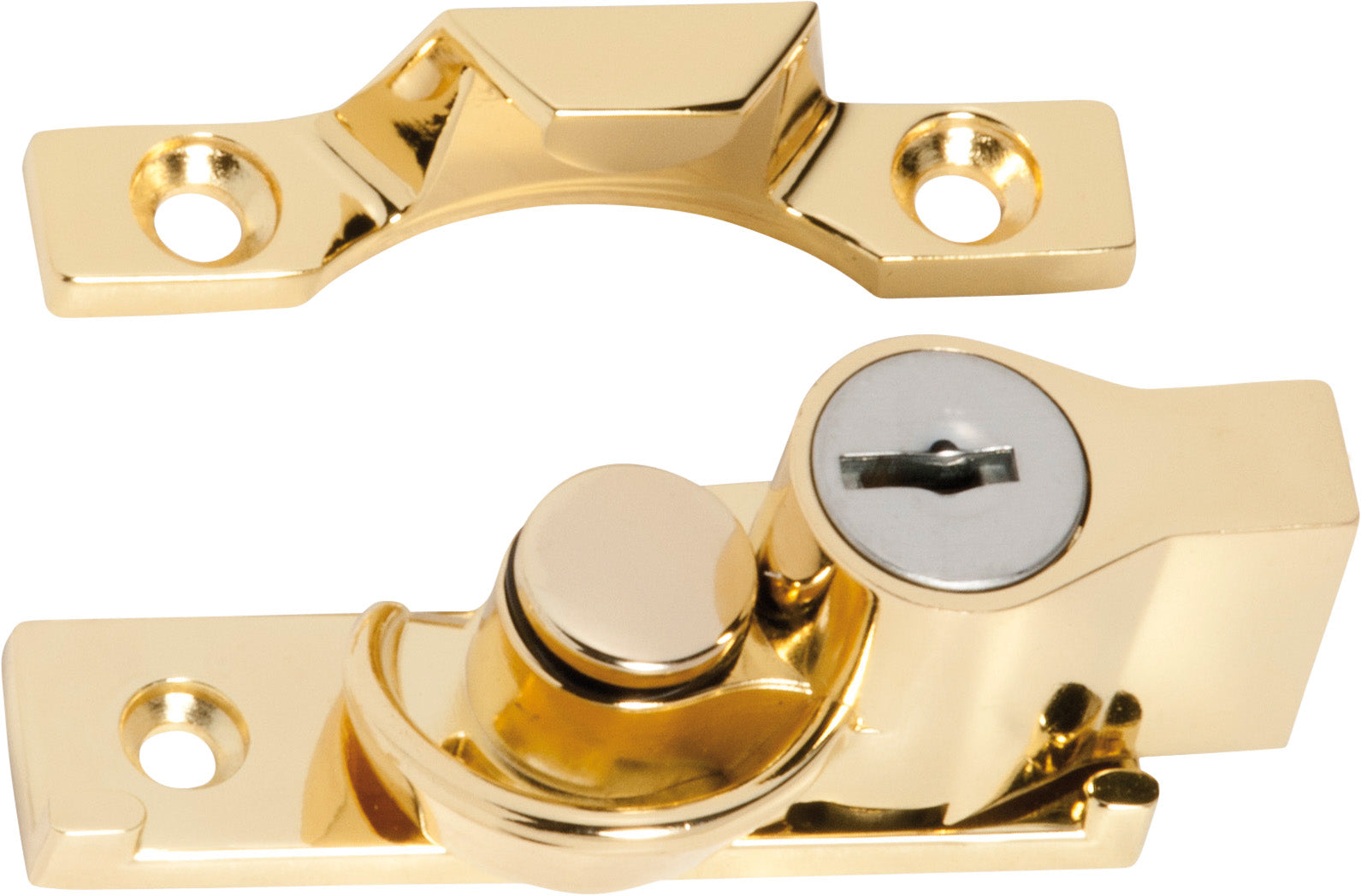 Key Operated Narrow Locking Sash Fastener Anti-tarnish Brass