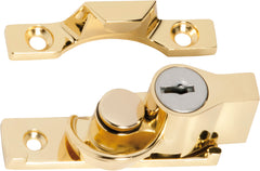 Key Operated Narrow Locking Sash Fastener Anti-tarnish Brass