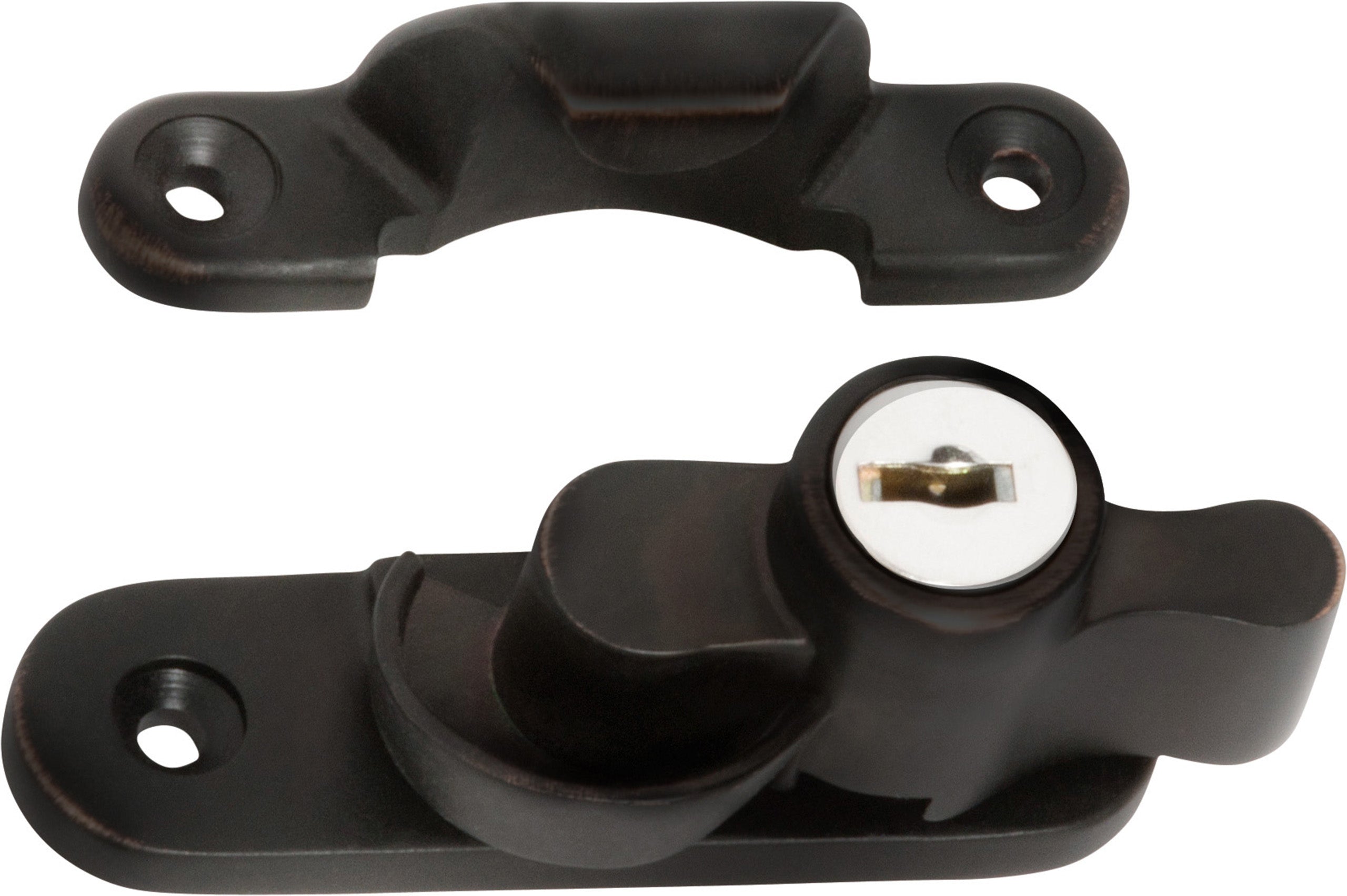 Key Operated Locking Sash Fastener Antique Copper