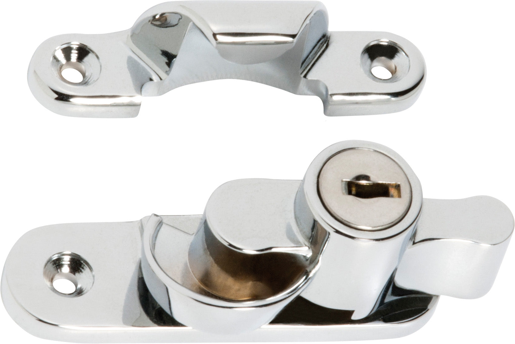 Key Operated Locking Sash Fastener Chrome Plated