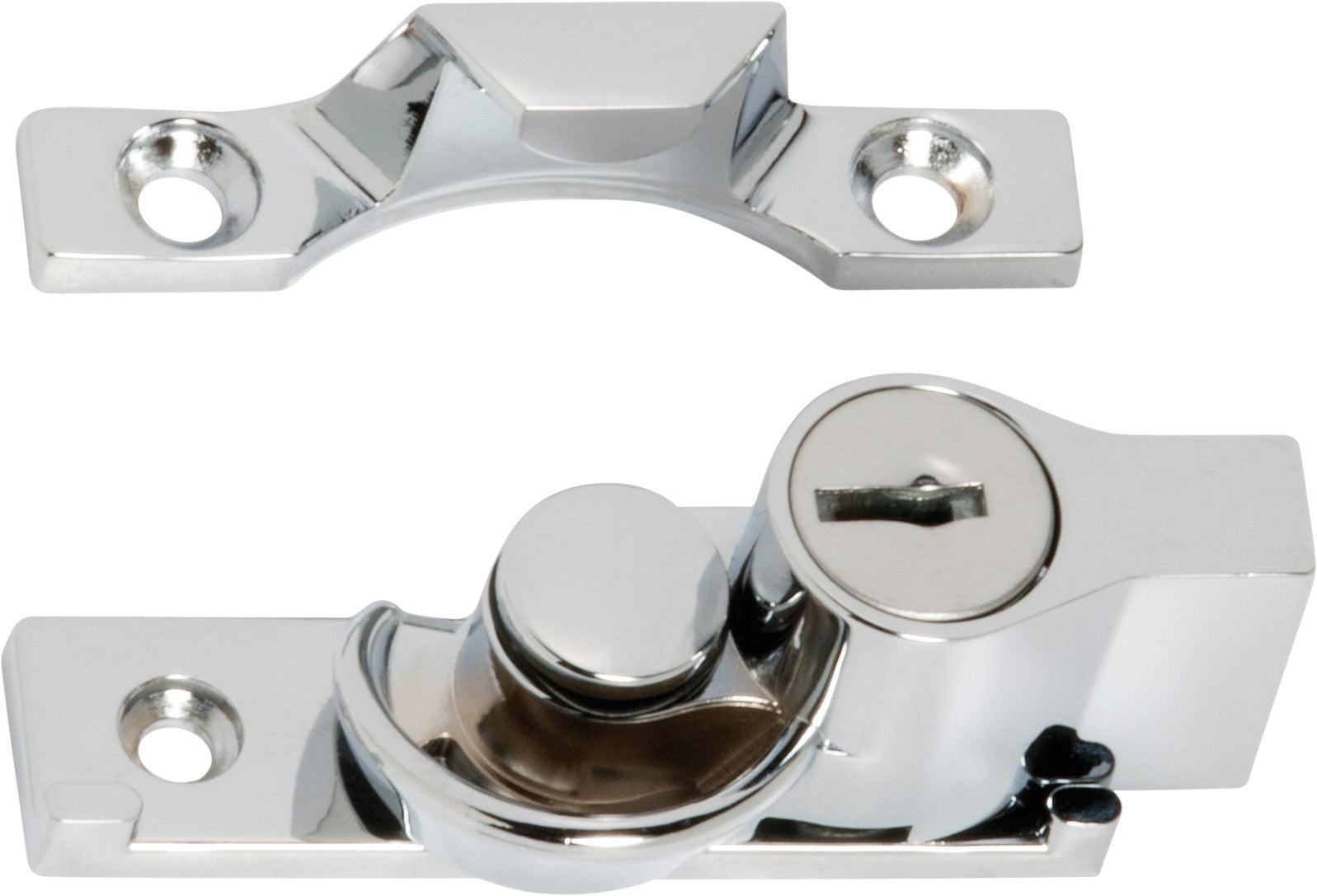Key Operated Narrow Locking Sash Fastener Chrome Plated