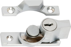 Key Operated Narrow Locking Sash Fastener Satin Chrome