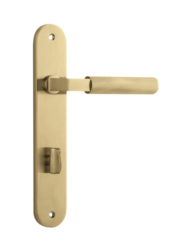 Brunswick Lever - Oval Backplate Brushed Gold PVD