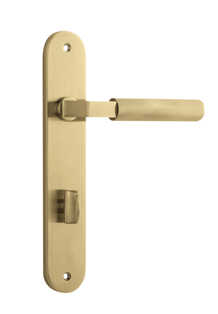 Brunswick Lever - Oval Backplate Brushed Gold PVD