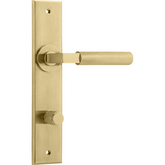 Brunswick Lever - Chamfered Backplate Brushed Gold PVD