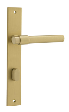Helsinki Lever - Rectangular Backplate Brushed Gold PVD / Solid Brass