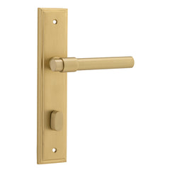 Helsinki Lever - Stepped Backplate Brushed Gold PVD / Solid Brass