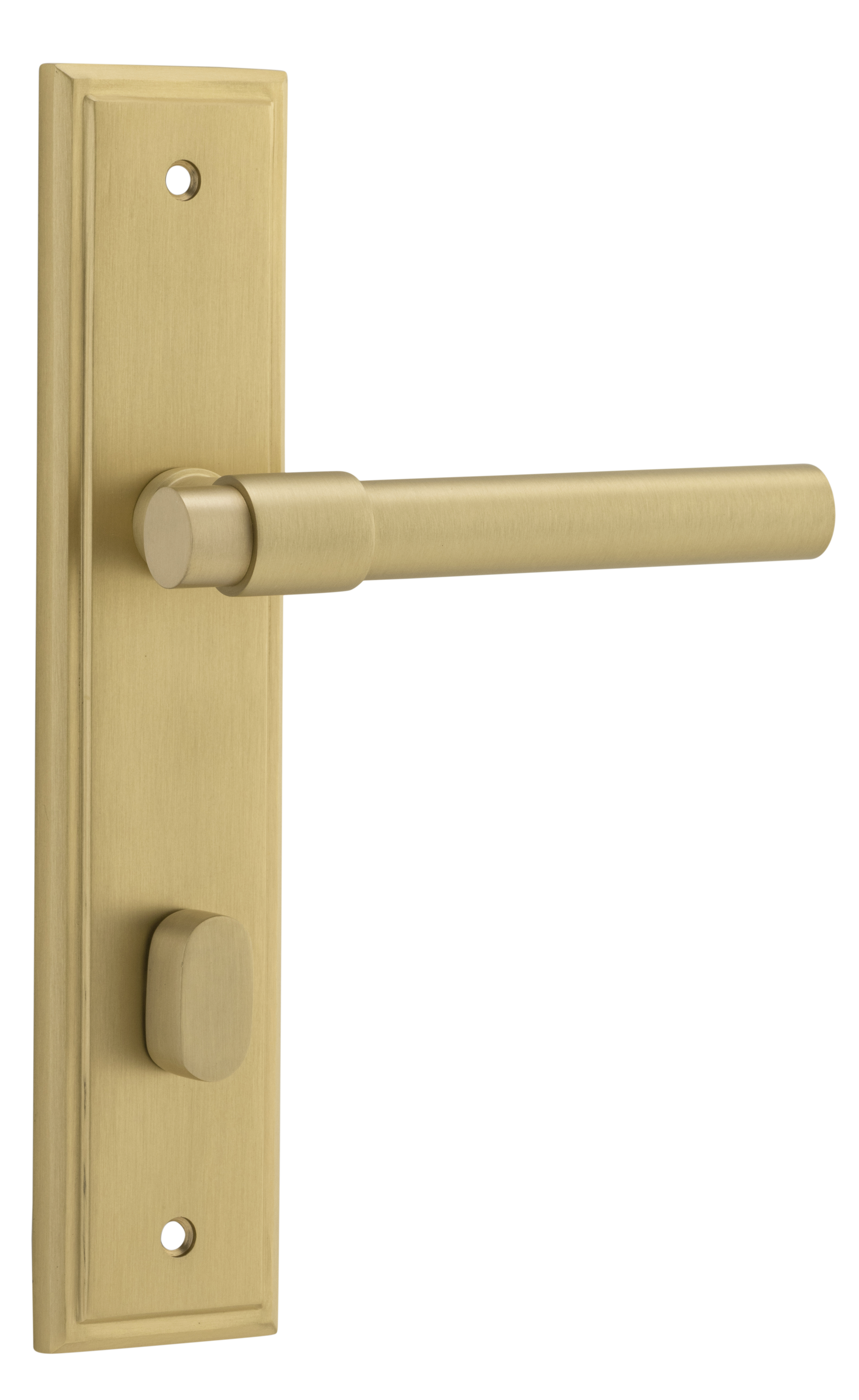 Helsinki Lever - Stepped Backplate Brushed Gold PVD / Solid Brass