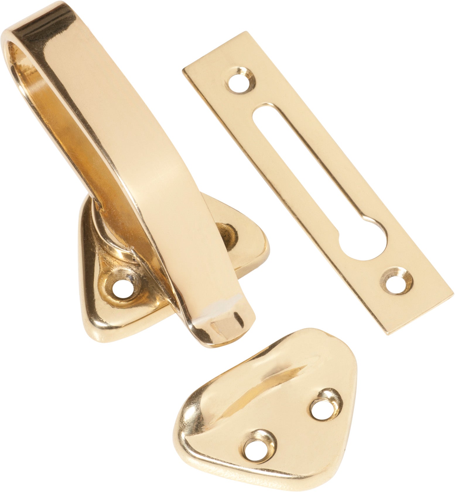 Hopper Window Fastener Polished Brass