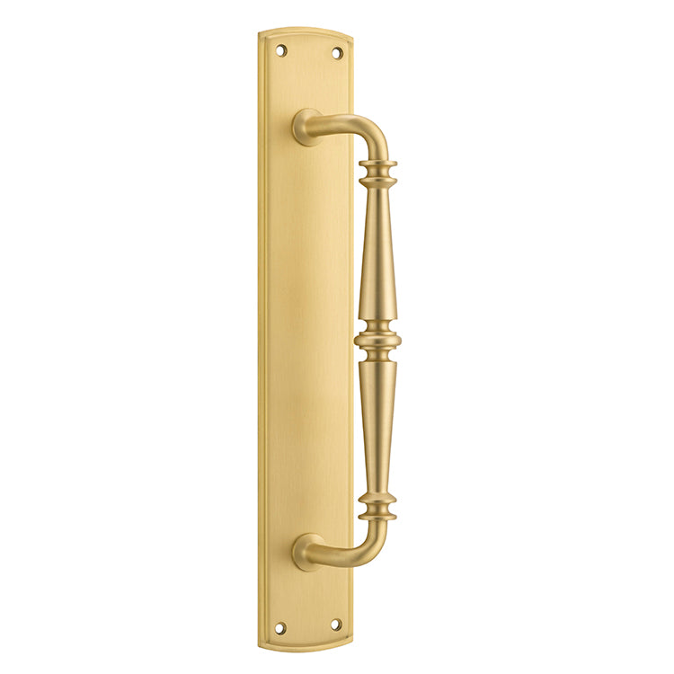 Sarlat Pull Handle on Backplate Brushed Gold PVD / Solid Brass