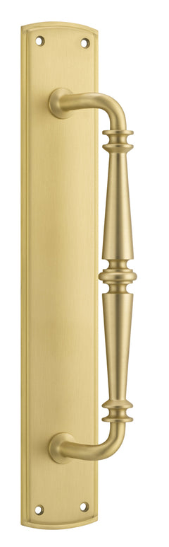 Sarlat Pull Handle on Backplate Brushed Gold PVD / Solid Brass