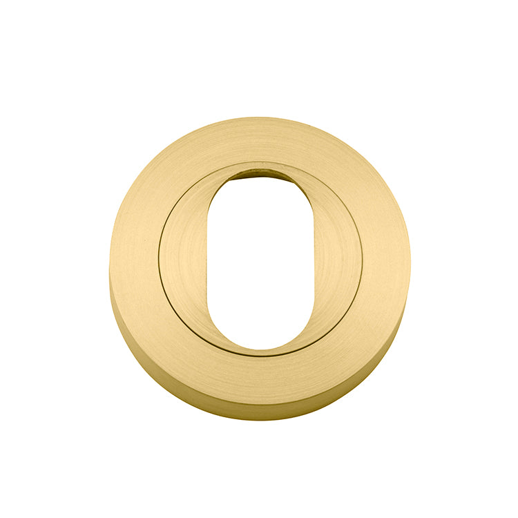 Oval Escutcheon - Round Brushed Gold PVD / Solid Brass