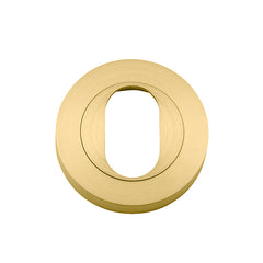 Oval Escutcheon - Round Brushed Gold PVD / Solid Brass