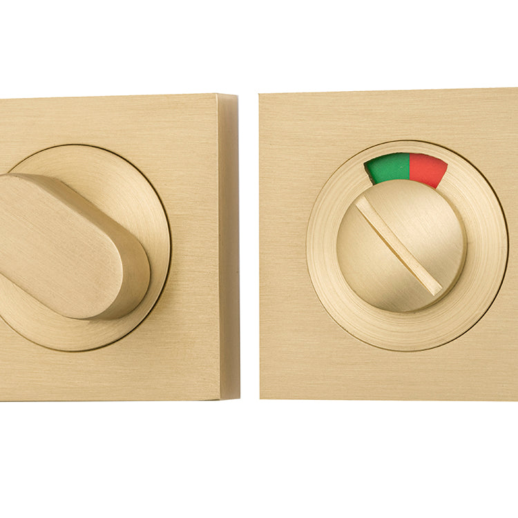 Privacy Turn with Indicator - Square Brushed Gold PVD / Solid Brass