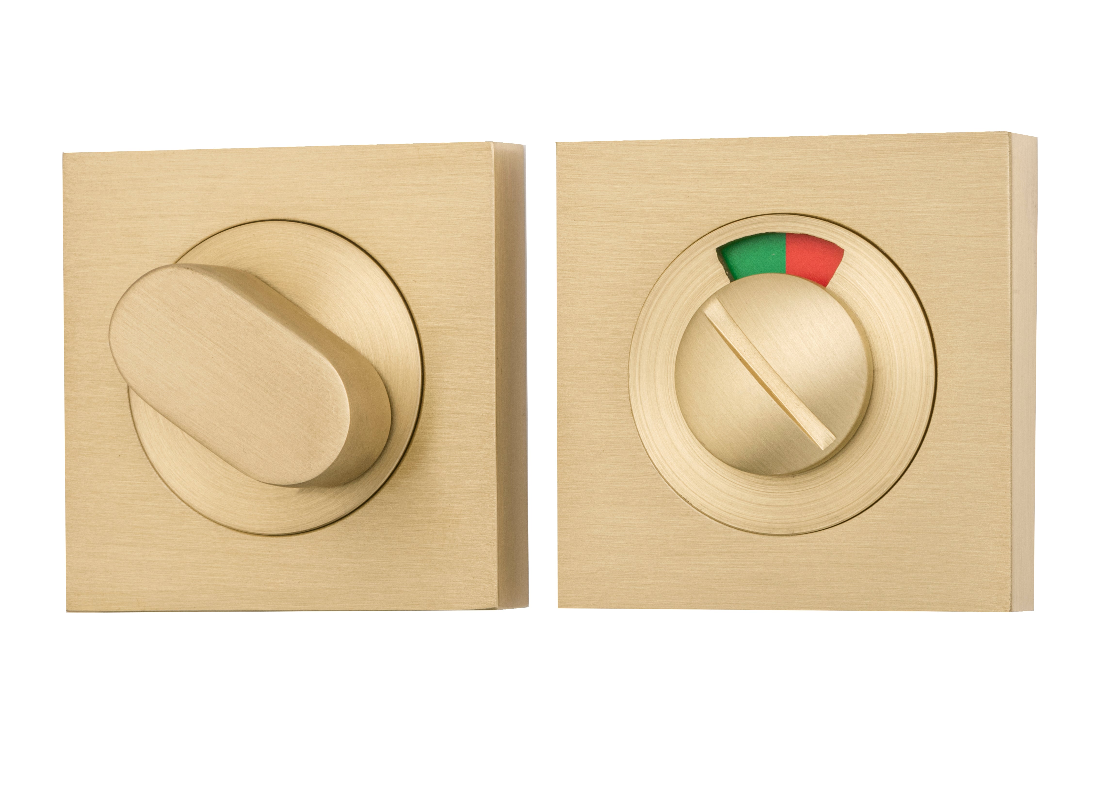 Privacy Turn with Indicator - Square Brushed Gold PVD / Solid Brass