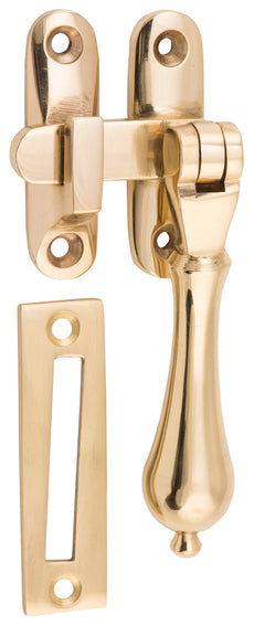Long Throw Teardrop Casement Fastener Polished Brass