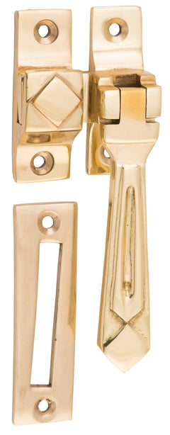 Deco Casement Fastener Polished Brass
