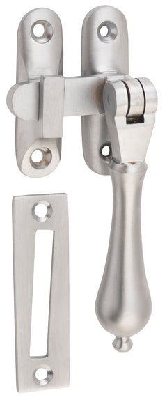 Long Throw Teardrop Casement Fastener Satin Chrome