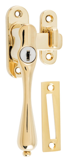 Locking Casement Fastener - Left Hand Anti-tarnish Brass